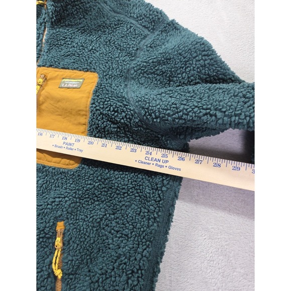 LL Bean Sherpa Fleece Jacket Mens XL High Pile Green - Picture 5 of 7